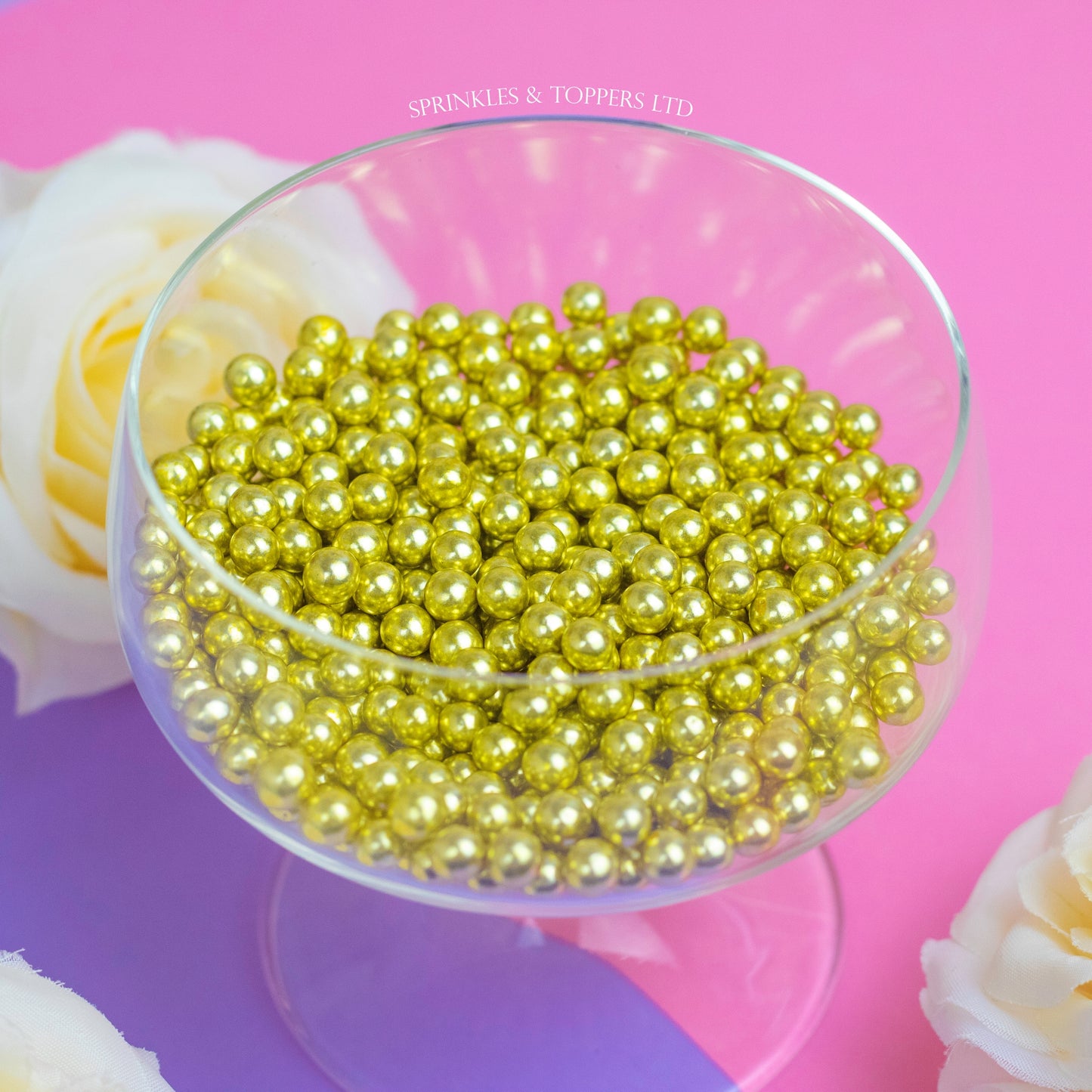 Gold Metallic 6mm Pearls (Vegan)