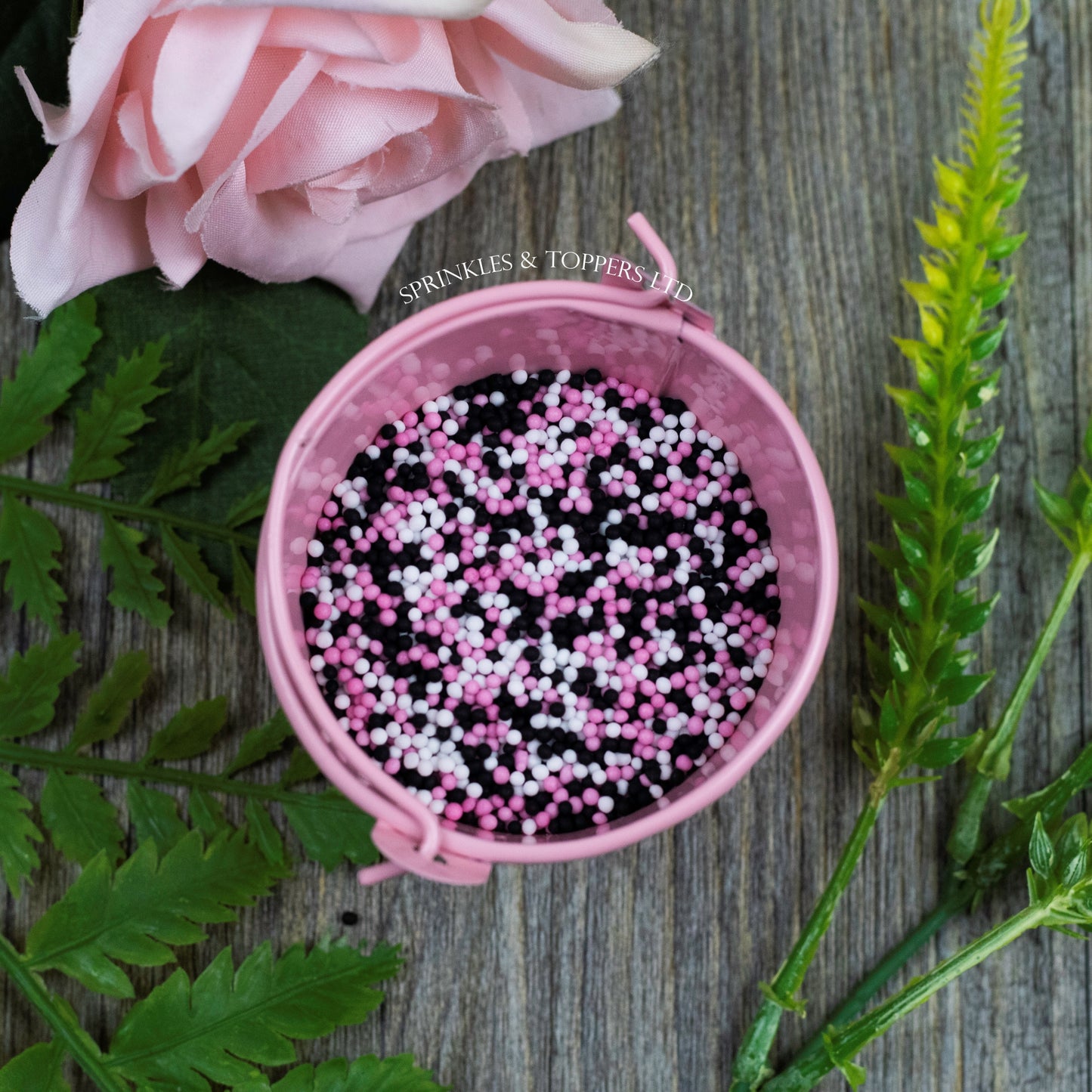 Black, Pink & White 100s & 1000s  These ever popular small sugar balls are perfect to top any cupcake, large cake, ice cream, shake and more...