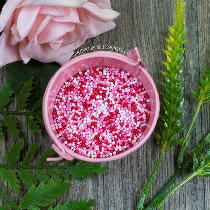 Red Pink & White Mini Pearls