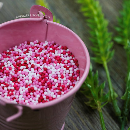 Red Pink & White Mini Pearls