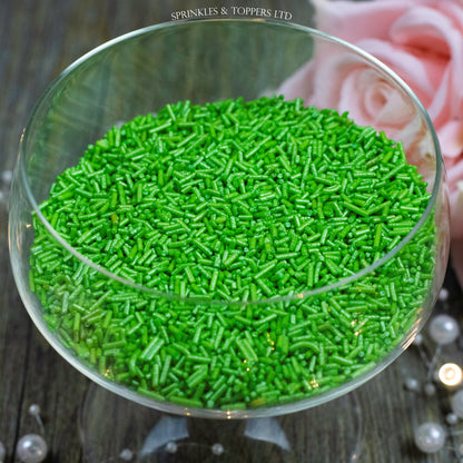 Perfect to top any cupcake or to decorate a larger cake, ice creams, smoothies, cookies and more  Lovely green glimmer strands with a shiny finish