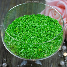 Load image into Gallery viewer, Perfect to top any cupcake or to decorate a larger cake, ice creams, smoothies, cookies and more  Lovely green glimmer strands with a shiny finish