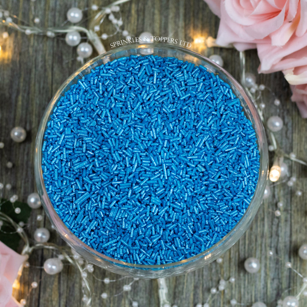 Perfect to top any cupcake or to decorate a larger cake, ice creams, smoothies, cookies and more  Lovely blue glimmer strands with a shiny finish