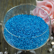 Load image into Gallery viewer, Perfect to top any cupcake or to decorate a larger cake, ice creams, smoothies, cookies and more  Lovely blue glimmer strands with a shiny finish