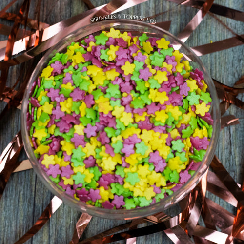 Colourful Glimmer Flowers Sprinkles Mix (100g)  Perfect to top any cupcake or to decorate a larger cake, ice creams, smoothies, cookies and more  Perfect for those spring / summer themed bakes