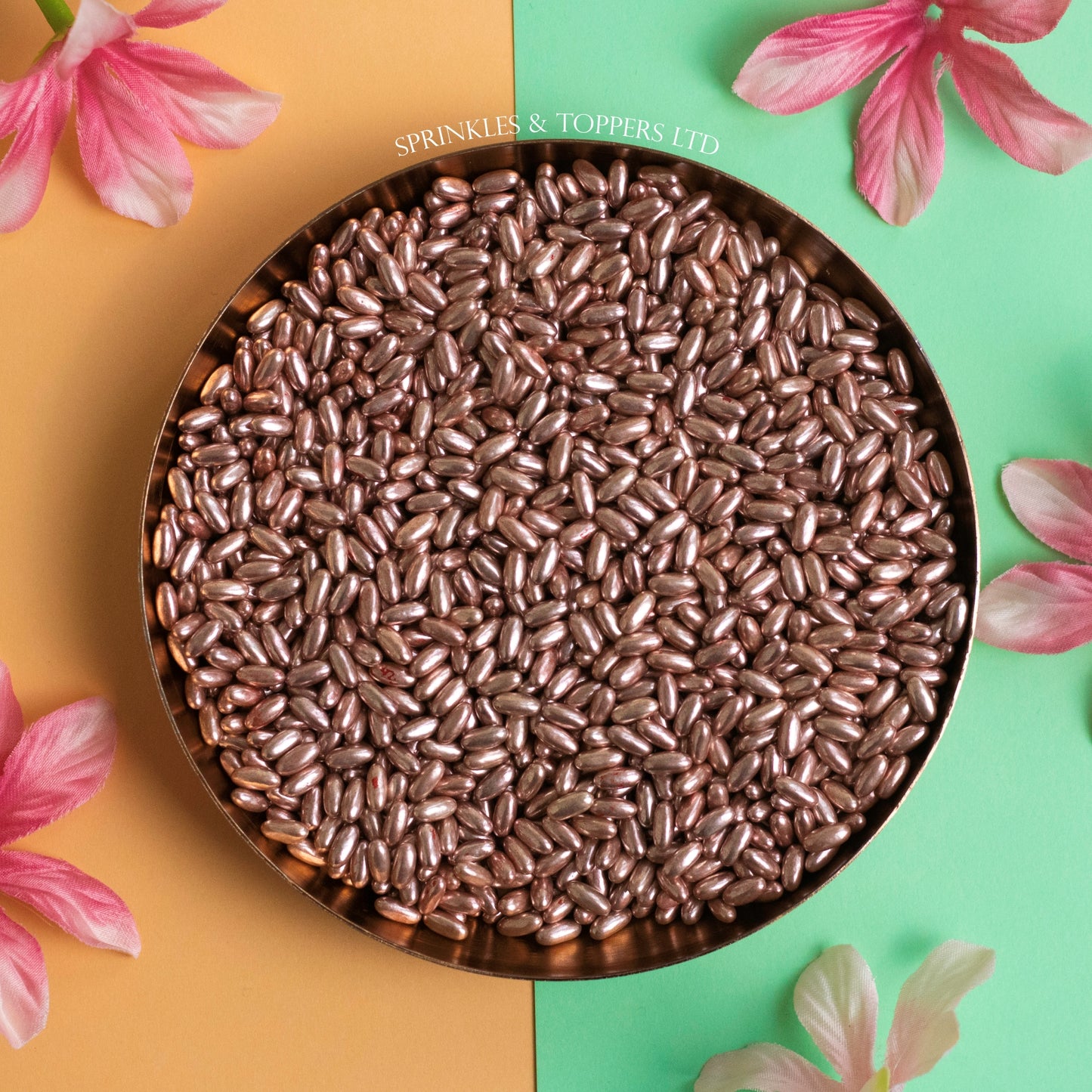 Rose Gold Pink Metallic Rice Sprinkles