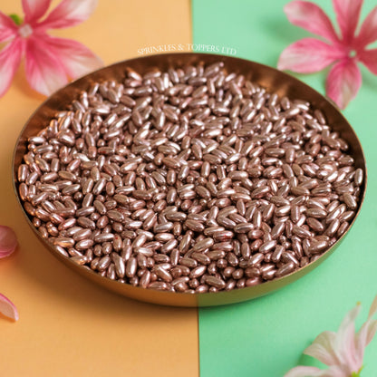 Rose Gold Pink Metallic Rice Sprinkles