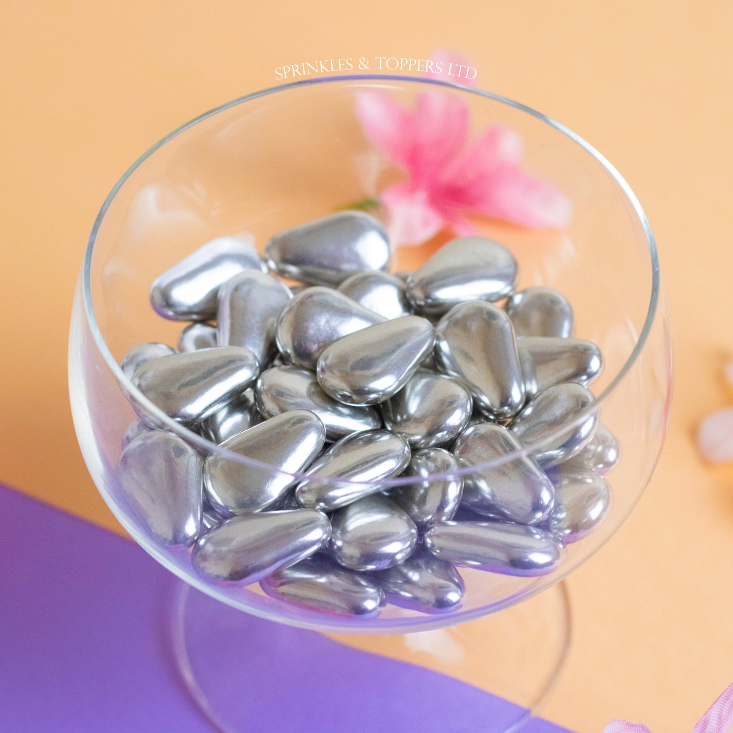 Silver Metallic Large Teardrops