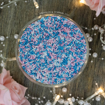 Pink, White & Blue Shimmer Strands