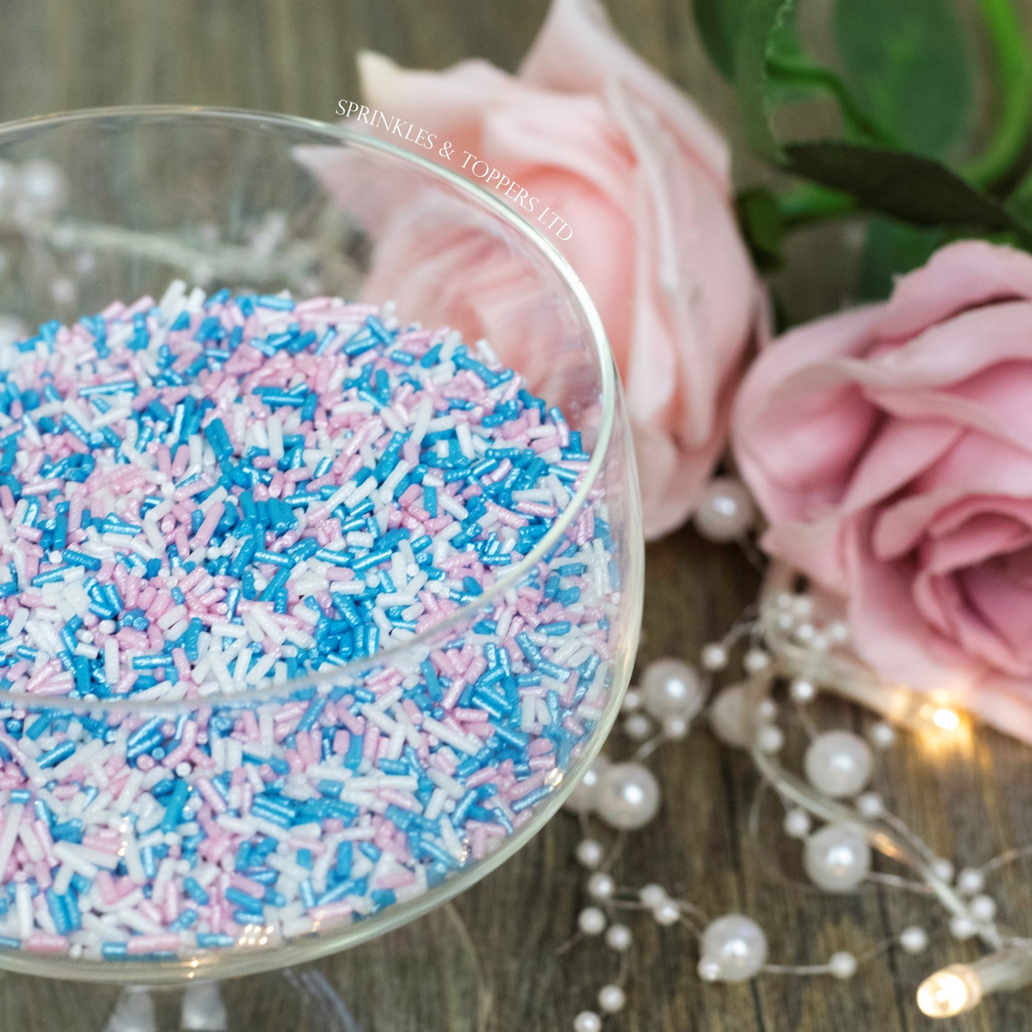 Pink, White & Blue Shimmer Strands