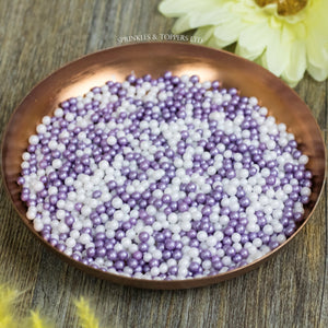 Purple & White Glimmer Pearls (3-4mm) Sprinkles