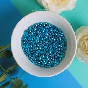 Blue Metallic Pearls Mix