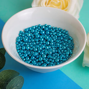 Blue Metallic Pearls Mix