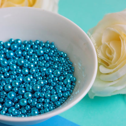 Blue Metallic Pearls Mix