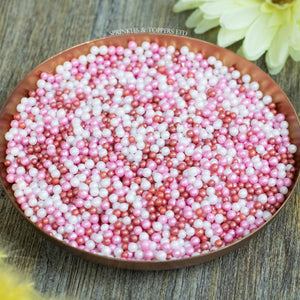 Red Pink & White Glimmer Pearls (3-4mm) Sprinkles