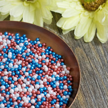 Load image into Gallery viewer, Red White &amp; Blue Glimmer Pearls (3-4mm) Sprinkles