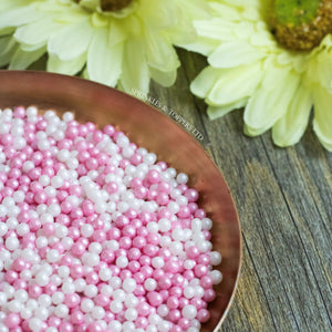 Pink & White Glimmer Pearls (3-4mm) Sprinkles