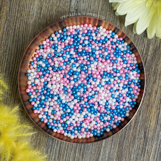 Pink Blue & White Glimmer Pearls (3-4mm) Sprinkles