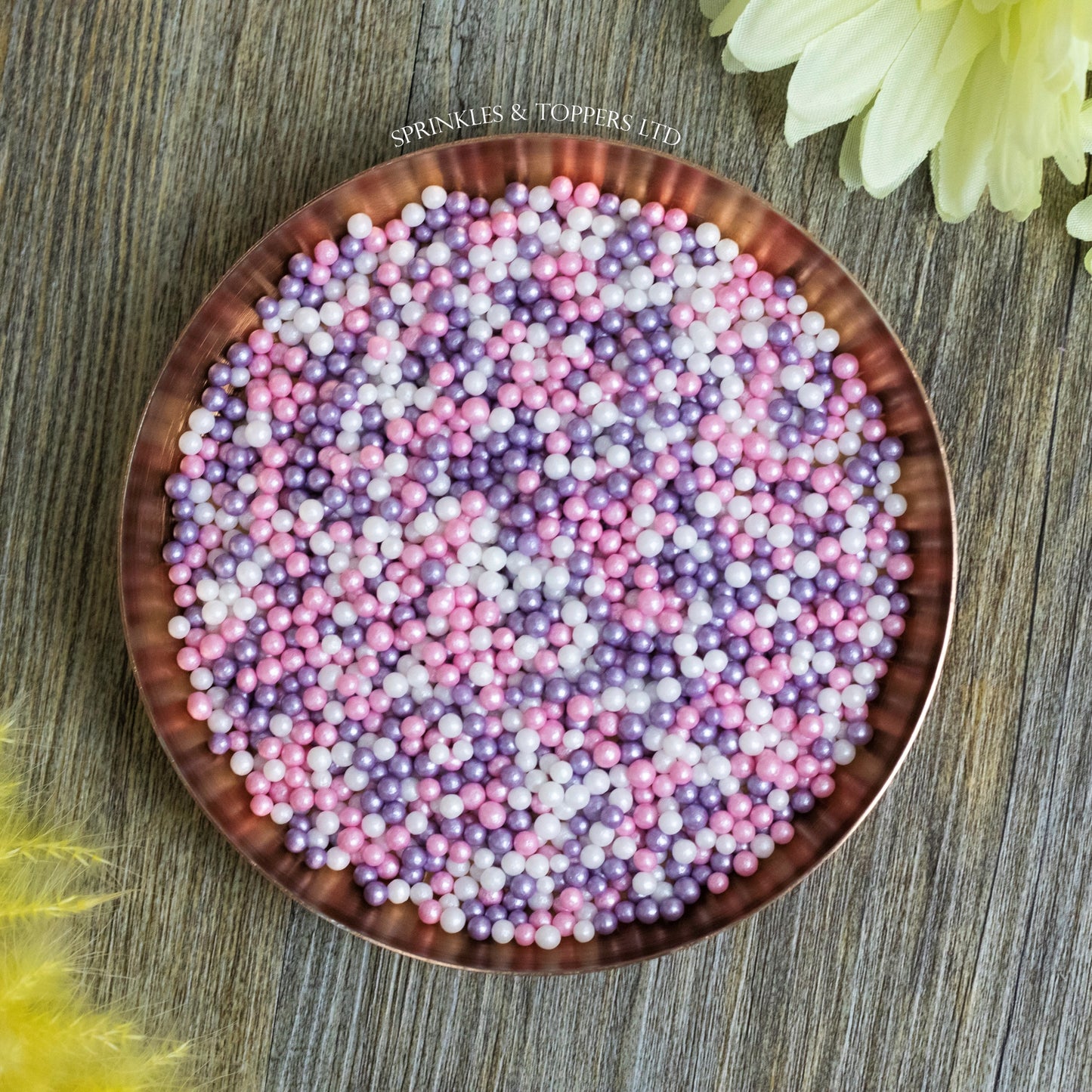 Purple Pink & White Glimmer Pearls (3-4mm) Sprinkles