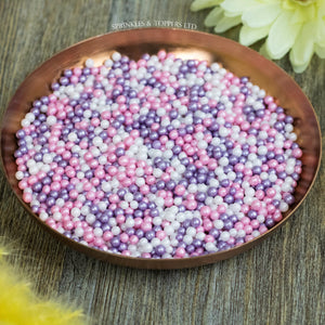 Purple Pink & White Glimmer Pearls (3-4mm) Sprinkles
