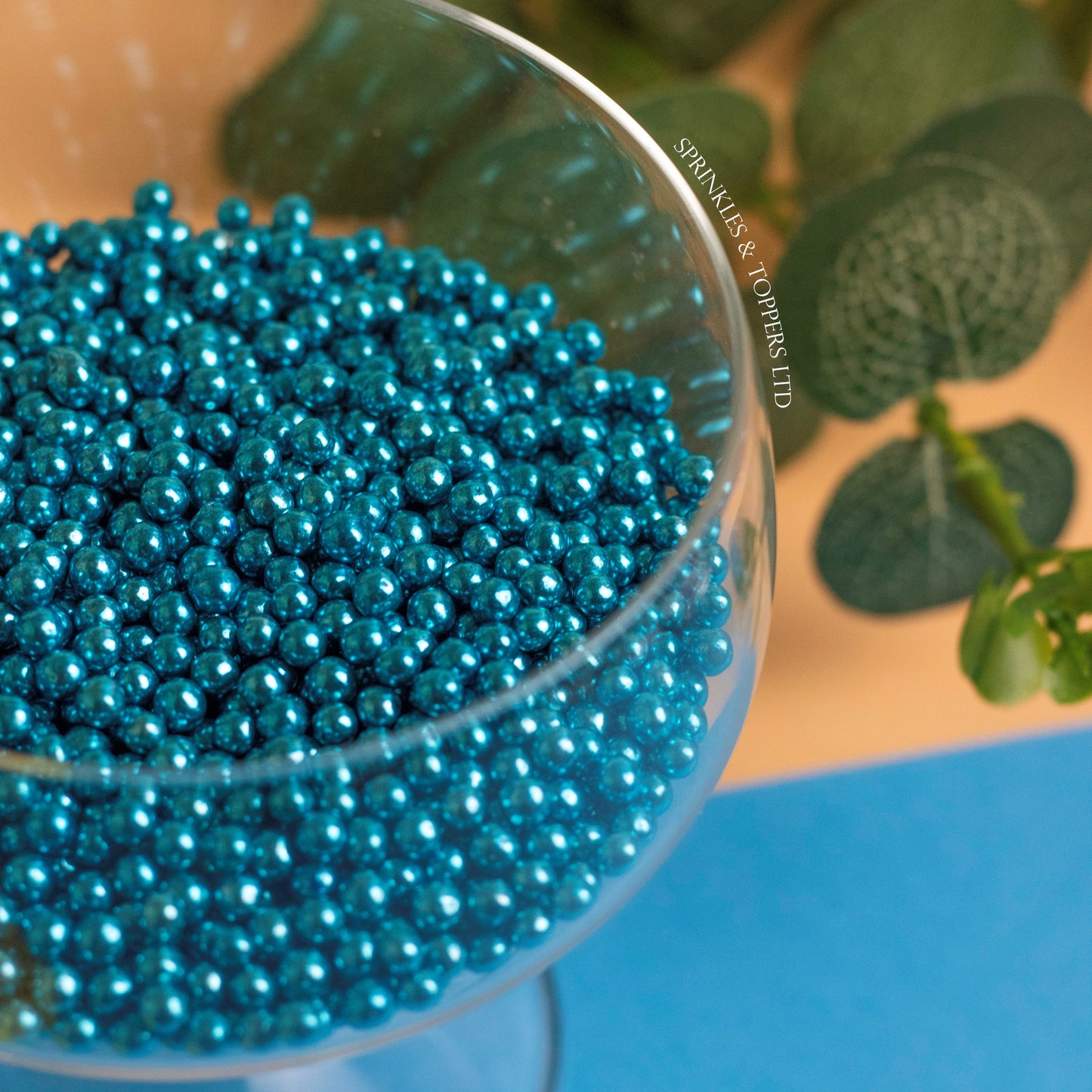 Blue Metallic 4mm Pearls