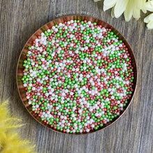 Load image into Gallery viewer, Red White &amp; Green Glimmer Pearls (3-4mm) Sprinkles