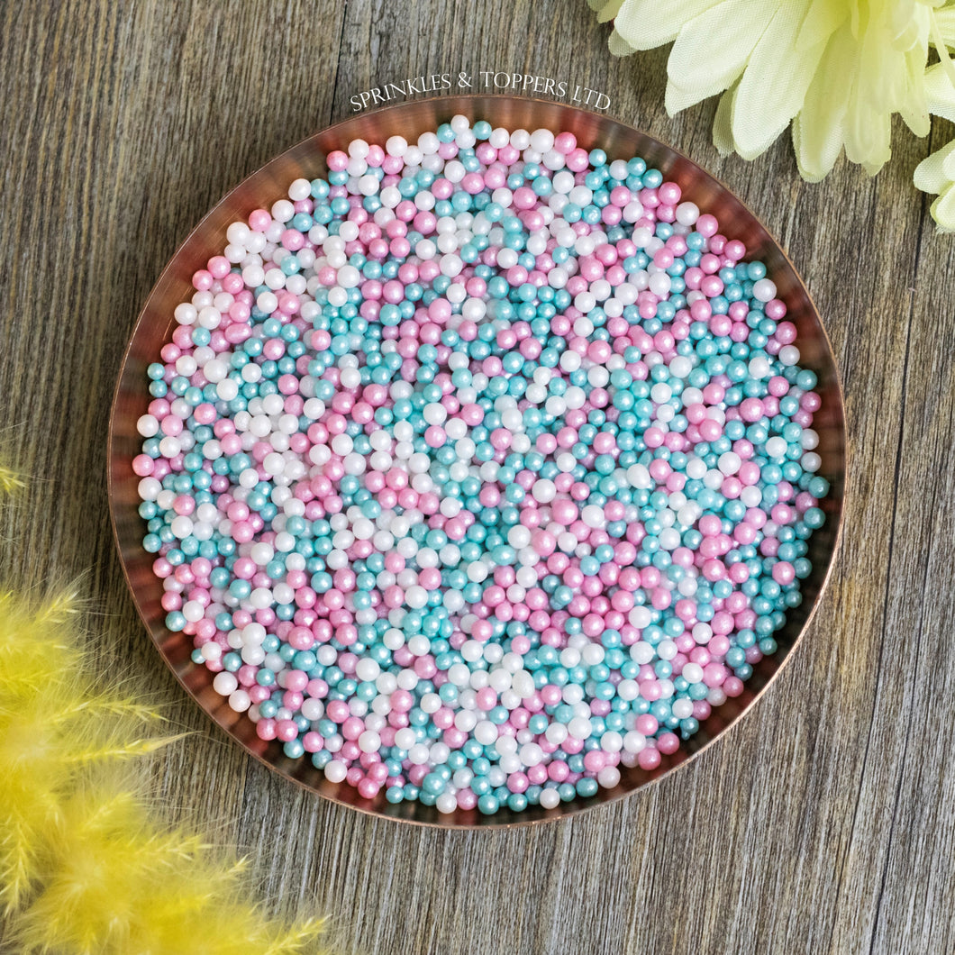 Pink Turquoise & White Glimmer Pearls (3-4mm) Sprinkles