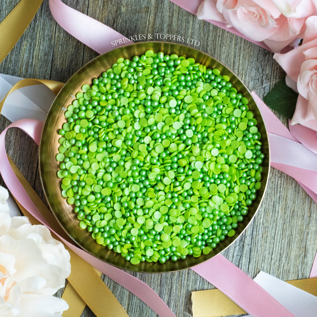 Green Confetti & Pearls Sprinkles Mix