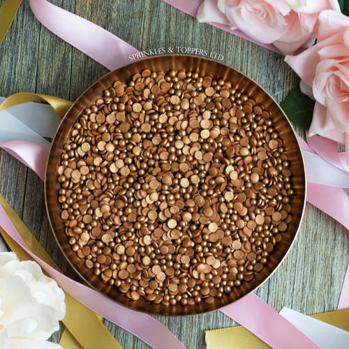 Bronze / Copper Confetti & Pearls Sprinkles Mix