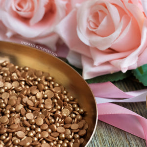Bronze / Copper Confetti & Pearls Sprinkles Mix