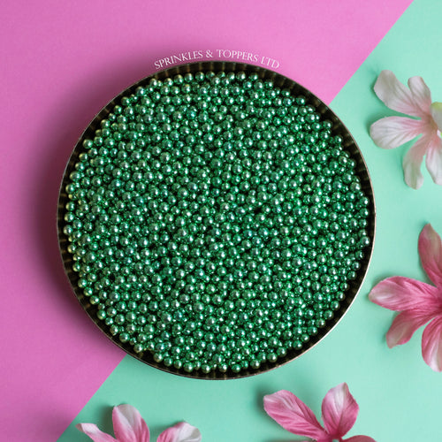 Green Metallic 4mm Pearls