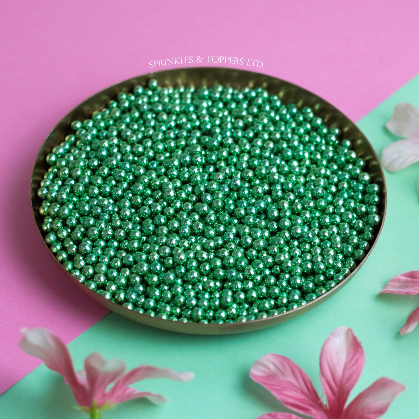 Green Metallic 4mm Pearls