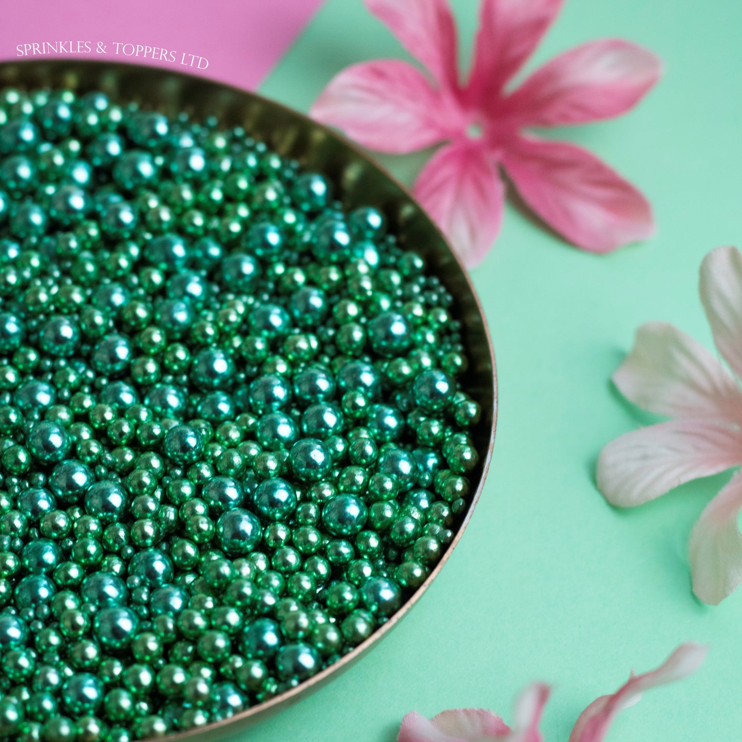 Green Metallic Pearls Mix