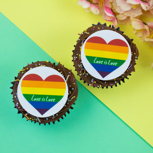 Pride ~ Love Is Love Rainbow Heart 2" discs