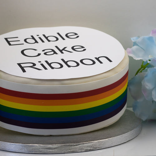 Pride ~ Rainbow Edible Icing Cake Ribbon / Side Strips