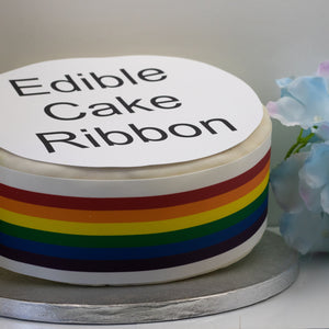Pride ~ Rainbow Edible Icing Cake Ribbon / Side Strips