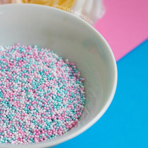 Pink White & Turquoise Shimmer Mini Pearls (1mm)