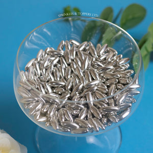 Large Silver Metallic Rice Sprinkles
