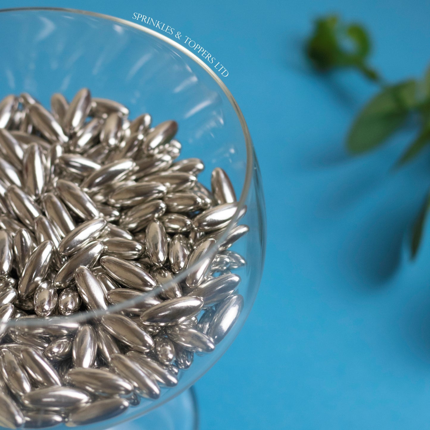 Large Silver Metallic Rice Sprinkles