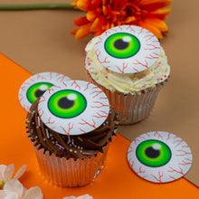 Load image into Gallery viewer, Green Spooky Eyeballs 2&quot; discs