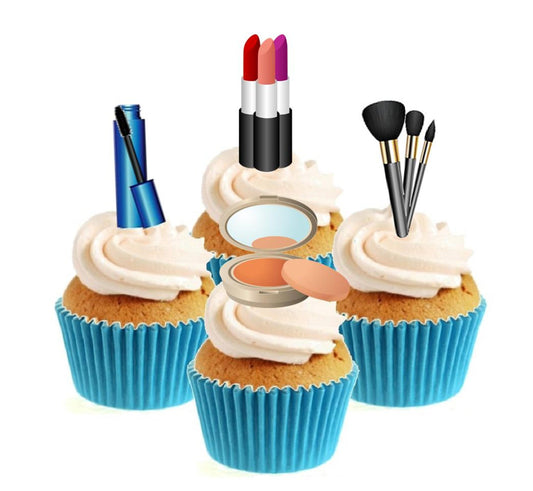Make Up / Cosmetics Collection Stand Up Cake Toppers (12 pack)