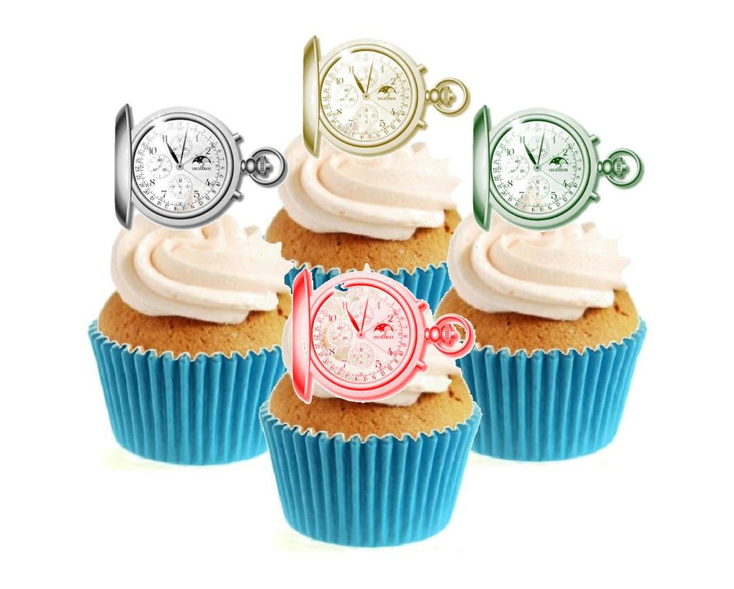 Pocket Watch Collection Stand Up Cake Toppers (12 pack)
