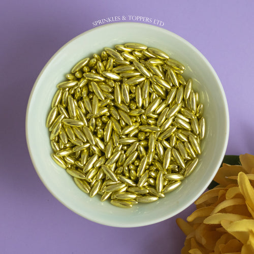 Large Gold Metallic Rice Sprinkles