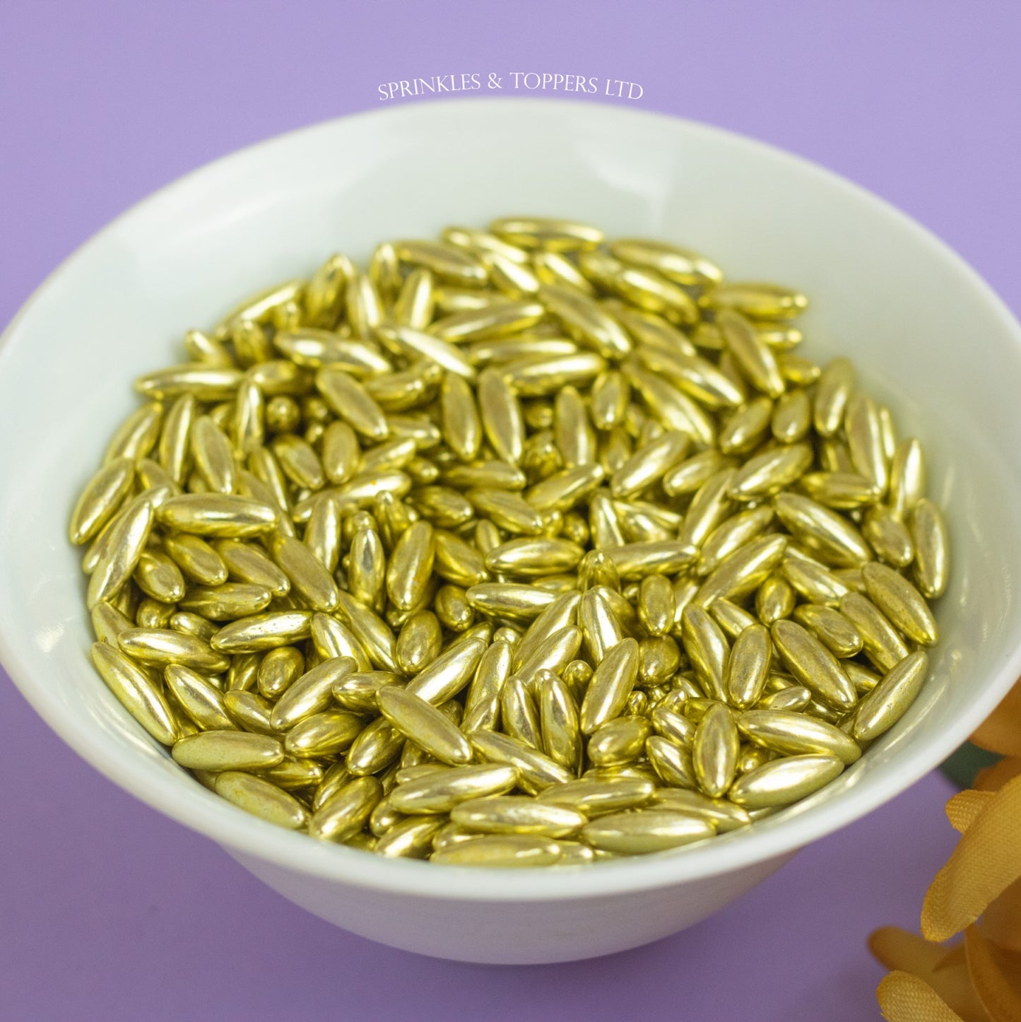 Large Gold Metallic Rice Sprinkles