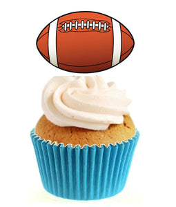 Rugby Ball Stand Up Cake Toppers (12 pack)