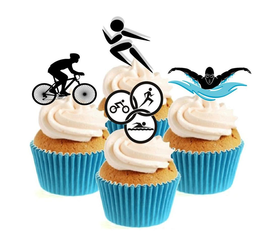 Triathlon Collection Stand Up Cake Toppers (12 pack)