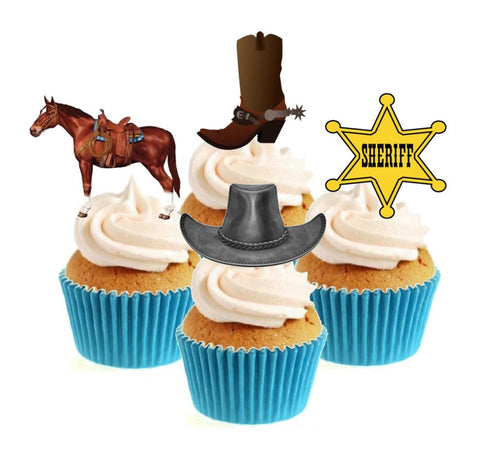 Wild West Collection Stand Up Cake Toppers (12 pack)
