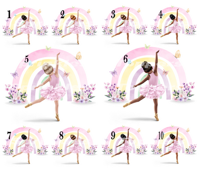 Personalised Pastel Ballet Dancer ~ with hair colour / skin tone choices 8" Icing Sheet Cake Topper