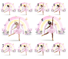 Load image into Gallery viewer, Personalised Pastel Ballet Dancer ~ with hair colour / skin tone choices 8&quot; Icing Sheet Cake Topper
