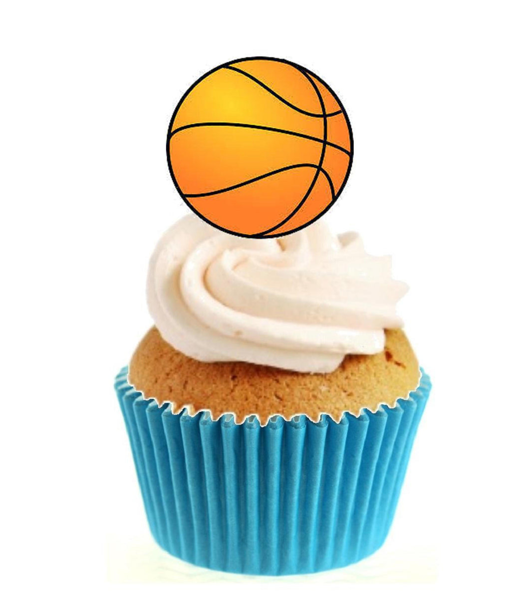 Basketball Stand Up Cake Toppers (12 pack)  Pack contains 12 images printed onto premium wafer card